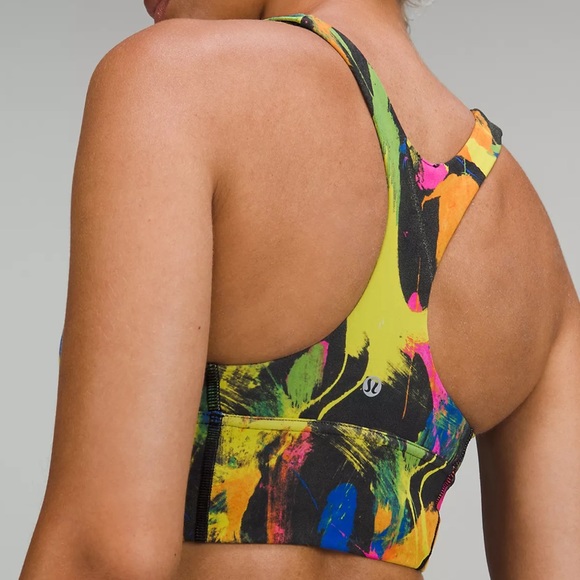 28. NWT Lululemon Wunder Train Longline Bra Undertone Black Multi - Picture 2 of 3